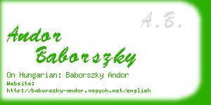 andor baborszky business card